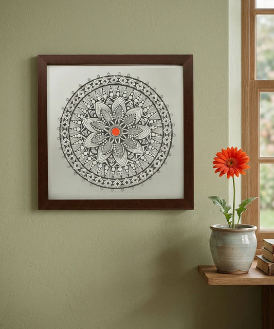 Handmade Mandala Art Frame Brown Edition