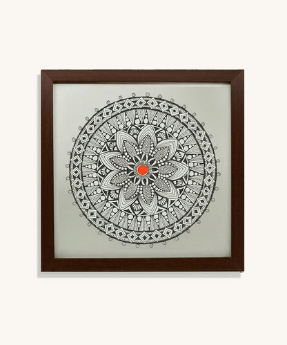 Handmade Mandala Art Frame Brown Edition