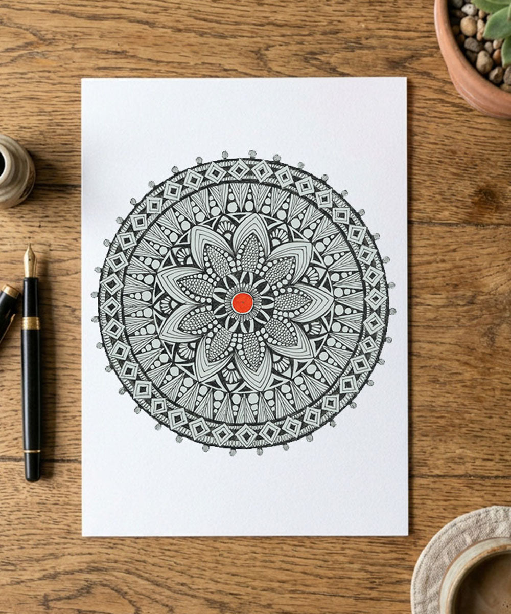 Handmade Mandala Art Frame Brown Edition