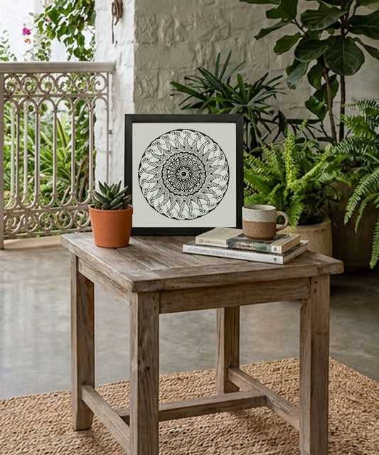 Handmade Mandala Art Frame Black Edition