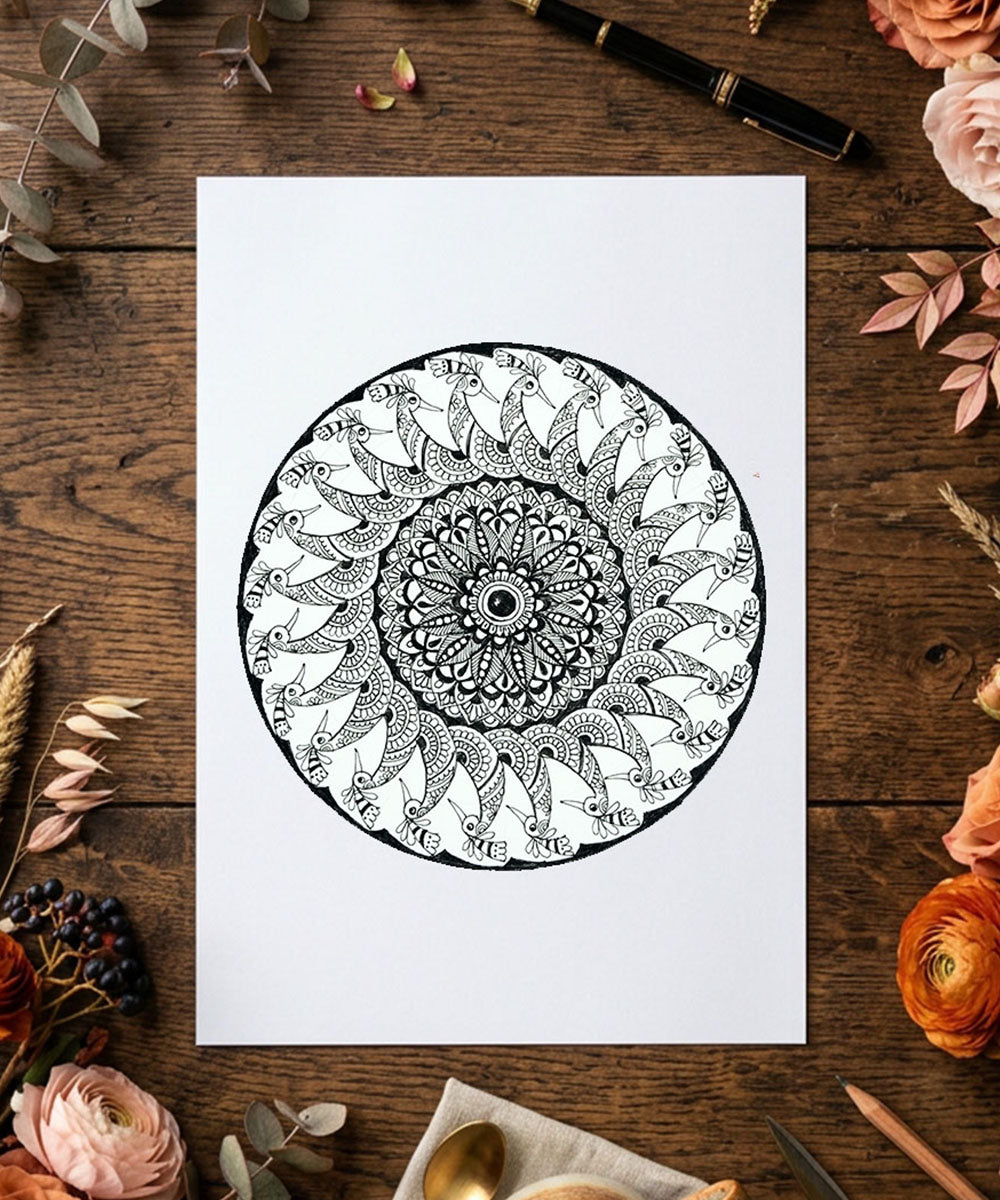 Handmade Mandala Art Frame Black Edition