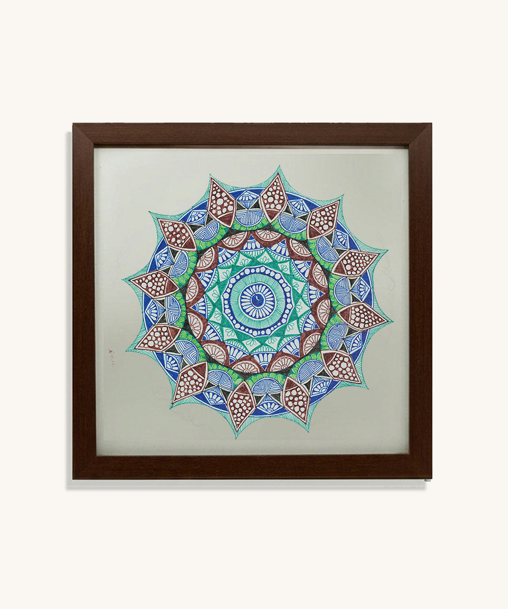 Handmade Mandala Art Frame Brown Edition