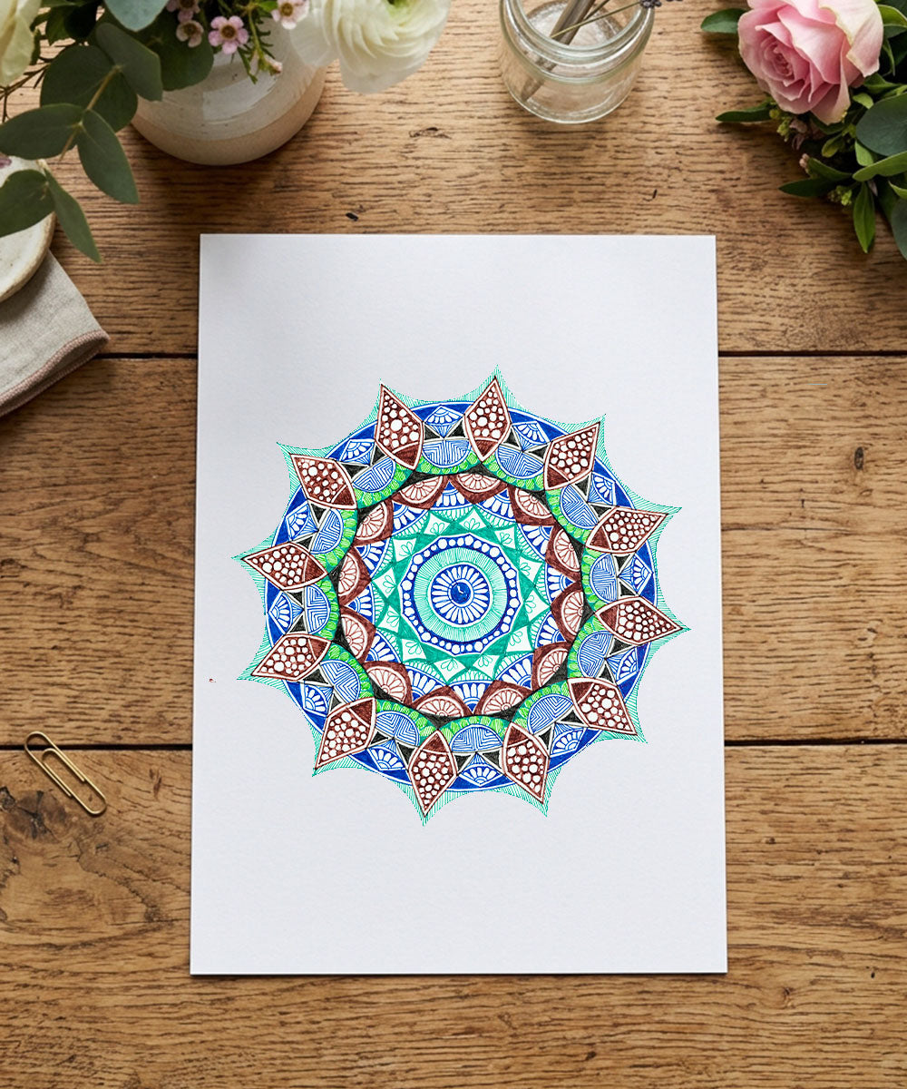 Handmade Mandala Art Frame Brown Edition