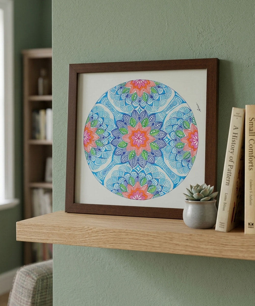 Handmade Mandala Art Frame Brown Edition