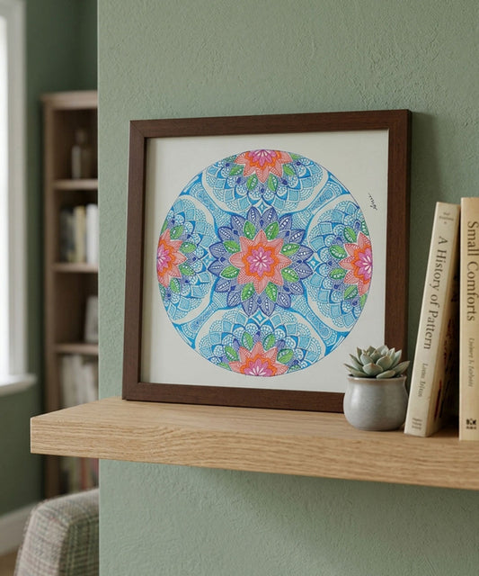 Handmade Mandala Art Frame Brown Edition