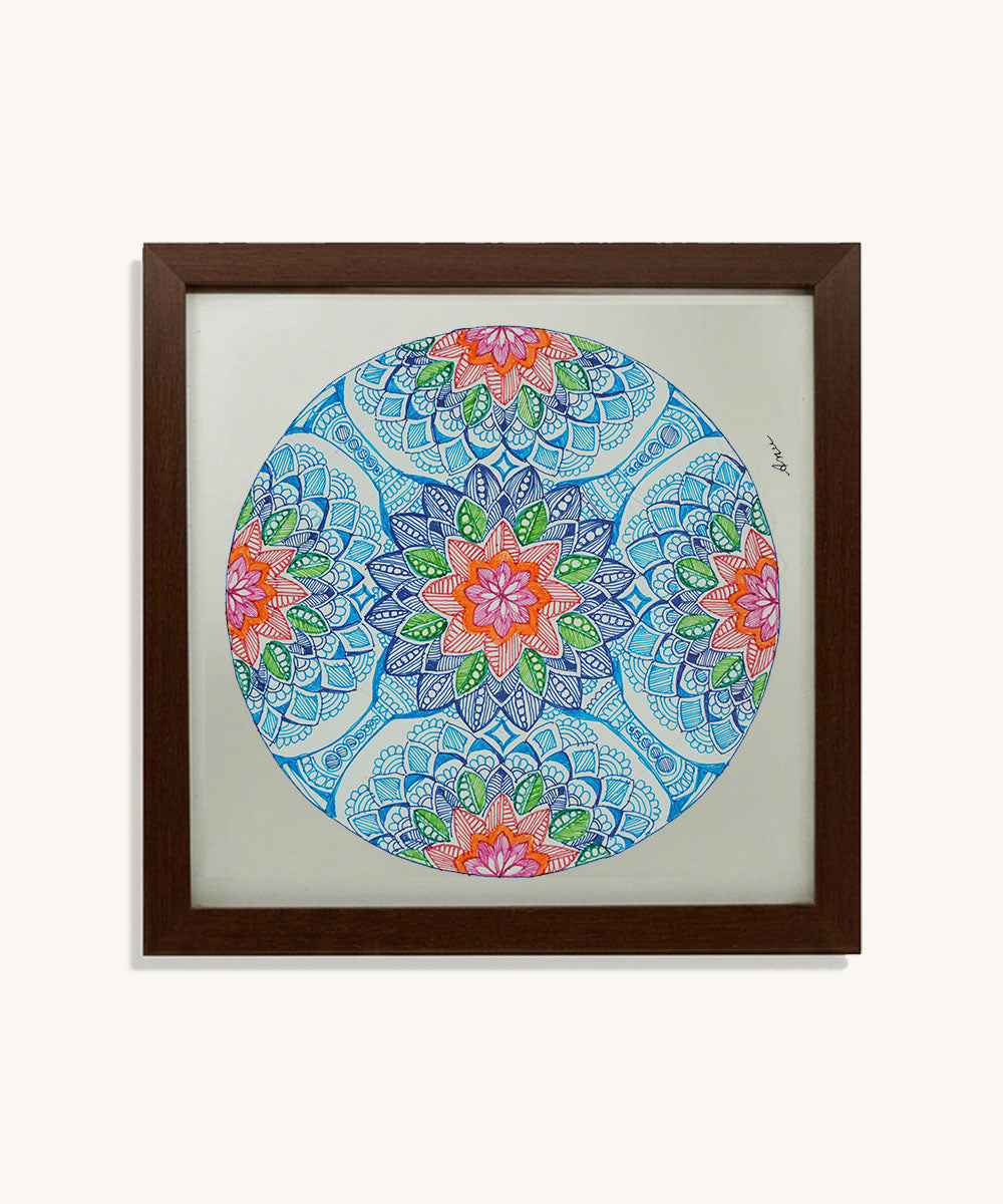Handmade Mandala Art Frame Brown Edition