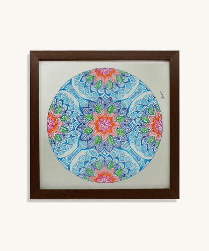 Handmade Mandala Art Frame Brown Edition