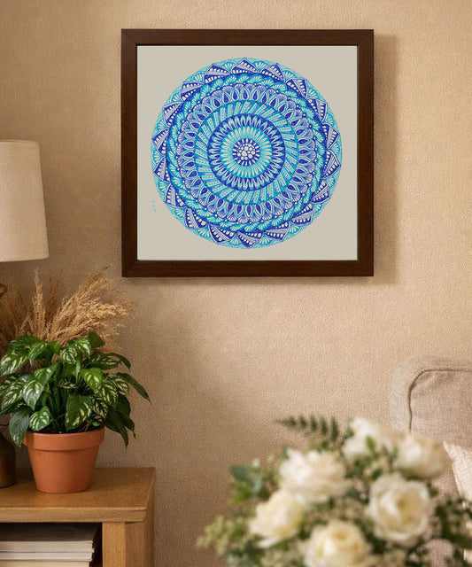Handmade Mandala Art Frame Brown Edition