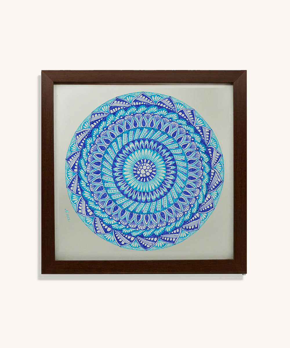Handmade Mandala Art Frame Brown Edition
