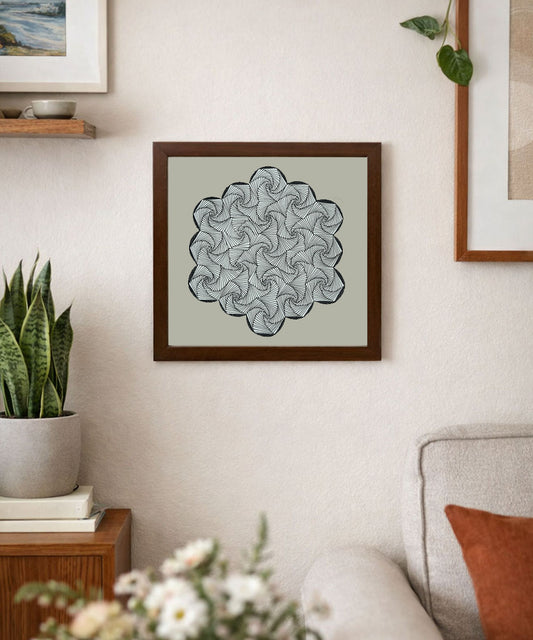 Handmade Mandala Art Frame Brown Edition