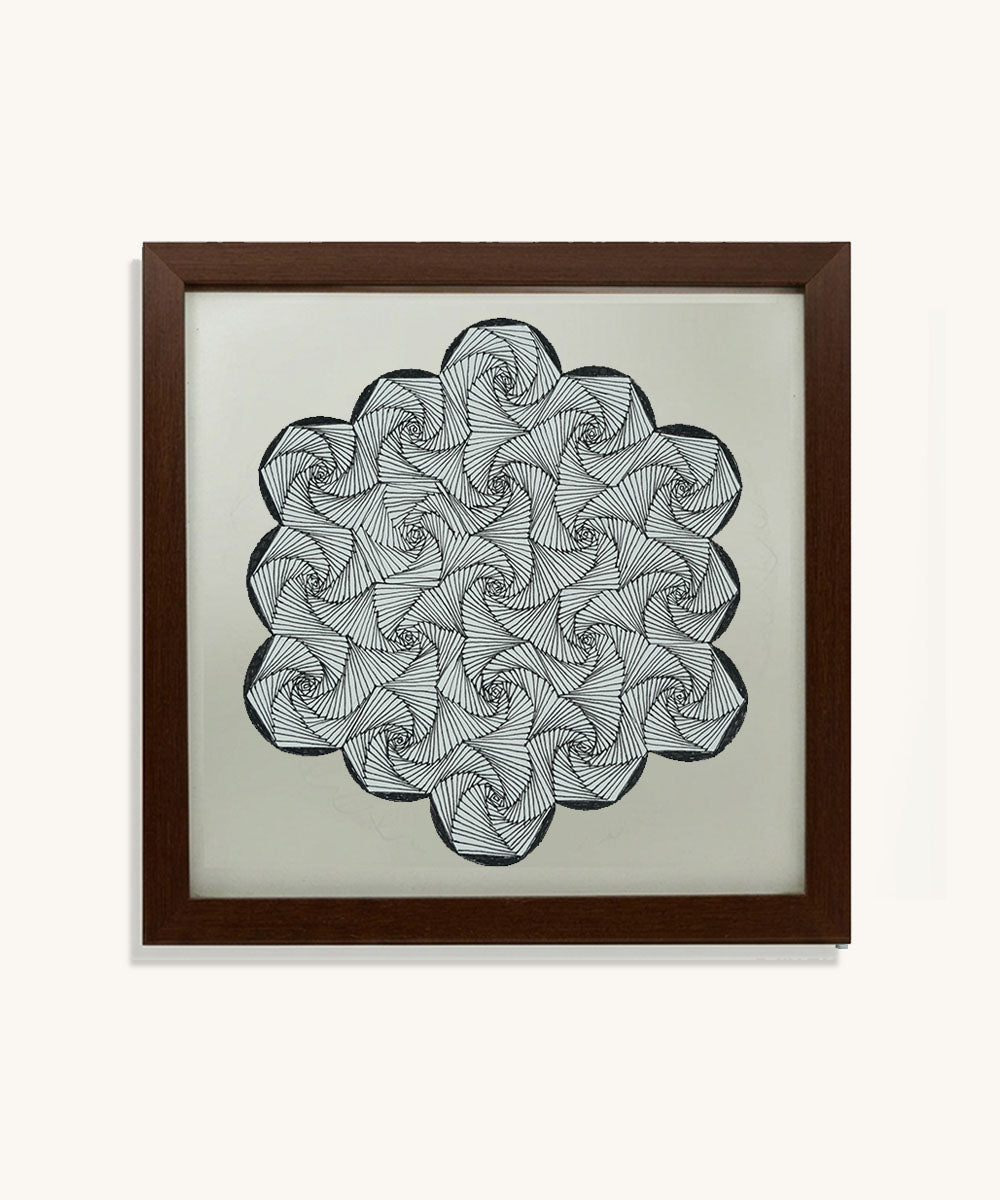 Handmade Mandala Art Frame Brown Edition