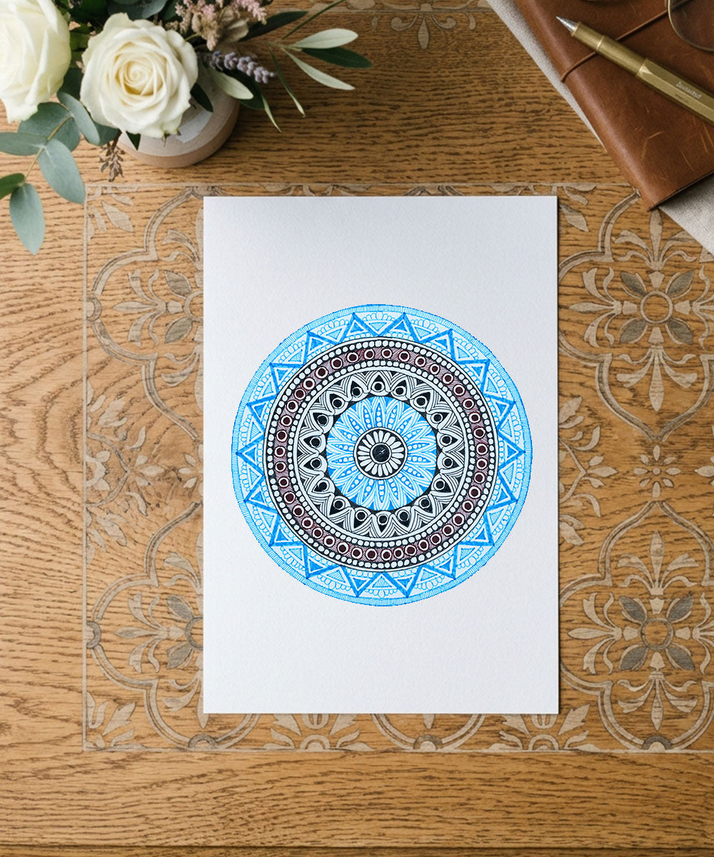 Handmade Mandala Art Frame Brown Edition