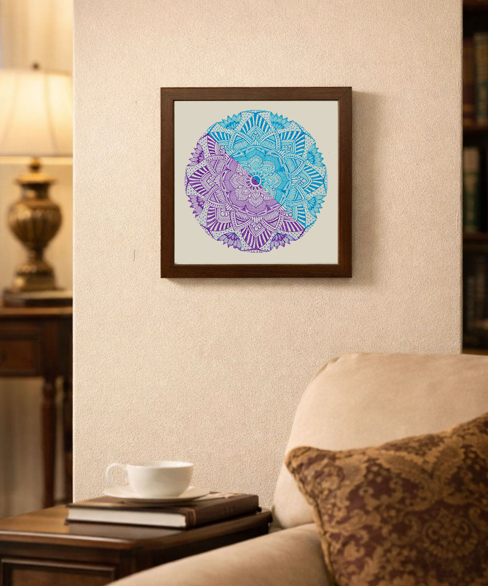 Handmade Mandala Art Frame Brown Edition
