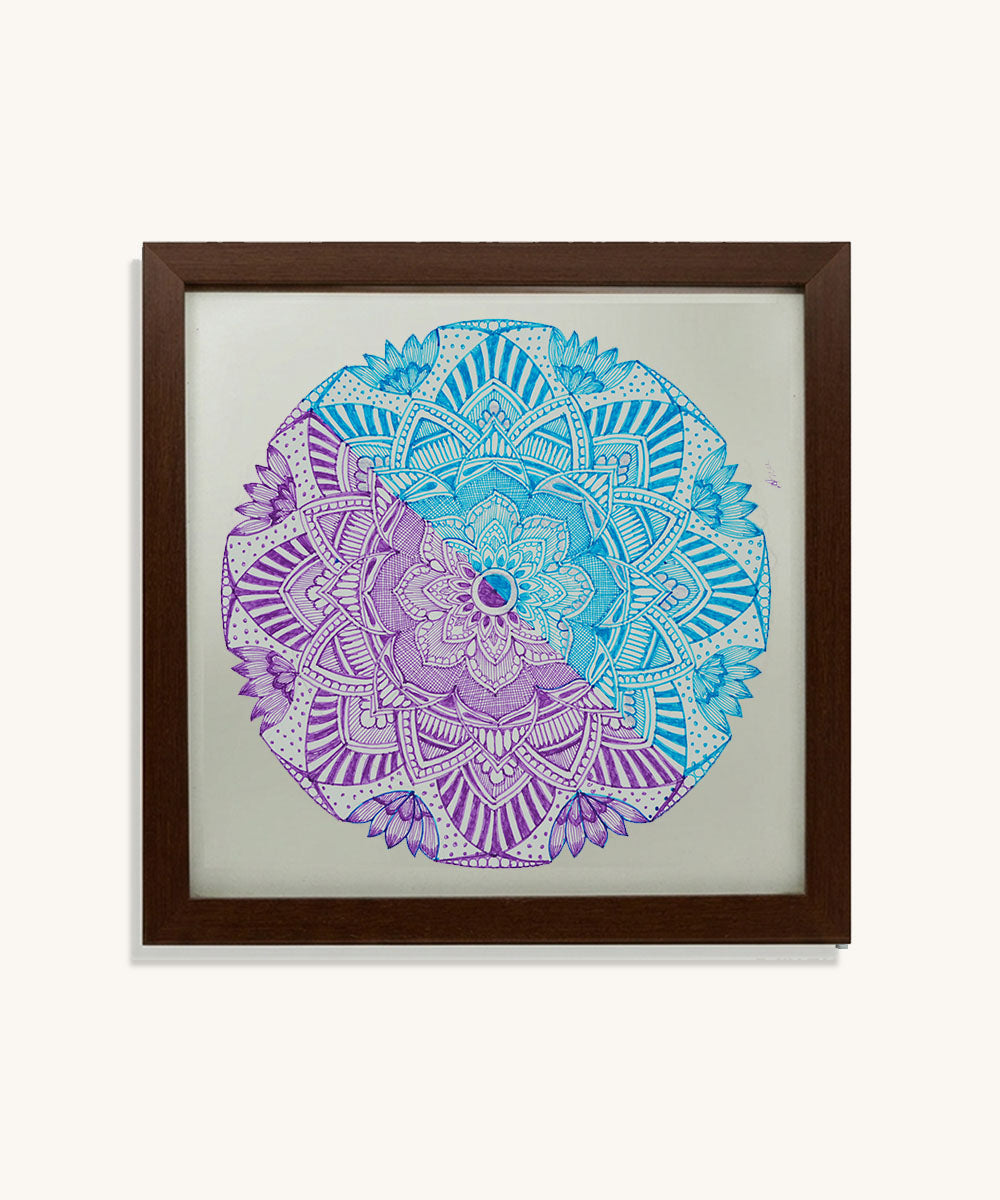 Handmade Mandala Art Frame Brown Edition