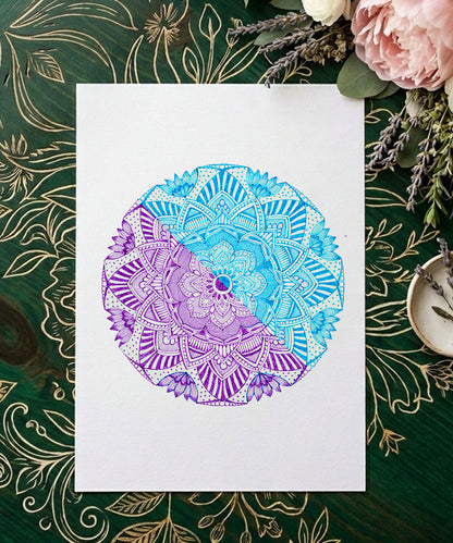 Handmade Mandala Art Frame Brown Edition