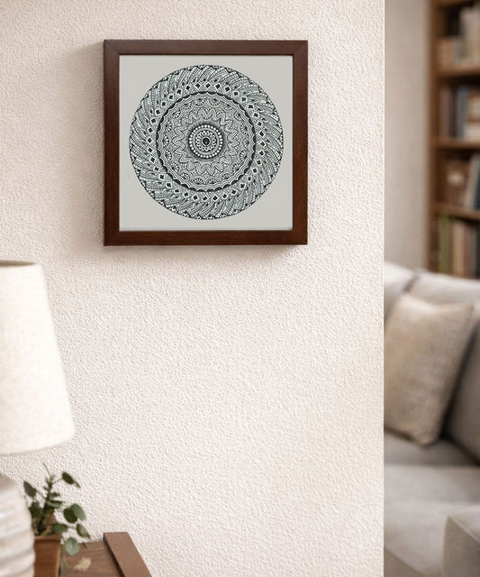 Handmade Mandala Art Frame Brown Edition