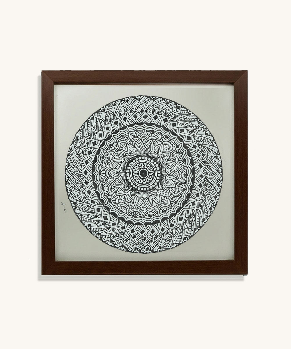 Handmade Mandala Art Frame Brown Edition