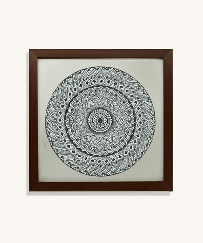 Handmade Mandala Art Frame Brown Edition