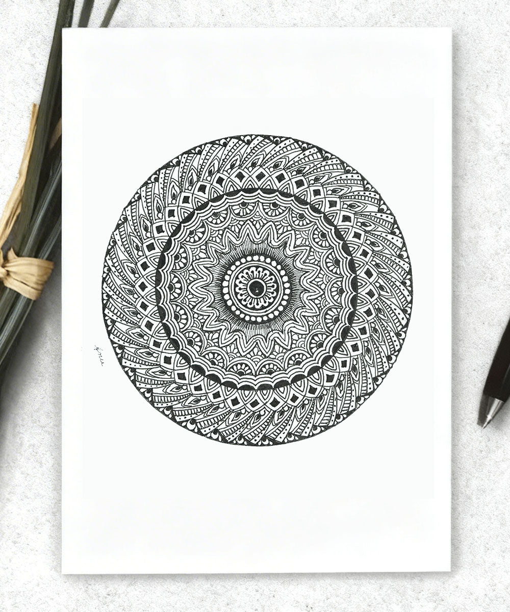 Handmade Mandala Art Frame Brown Edition
