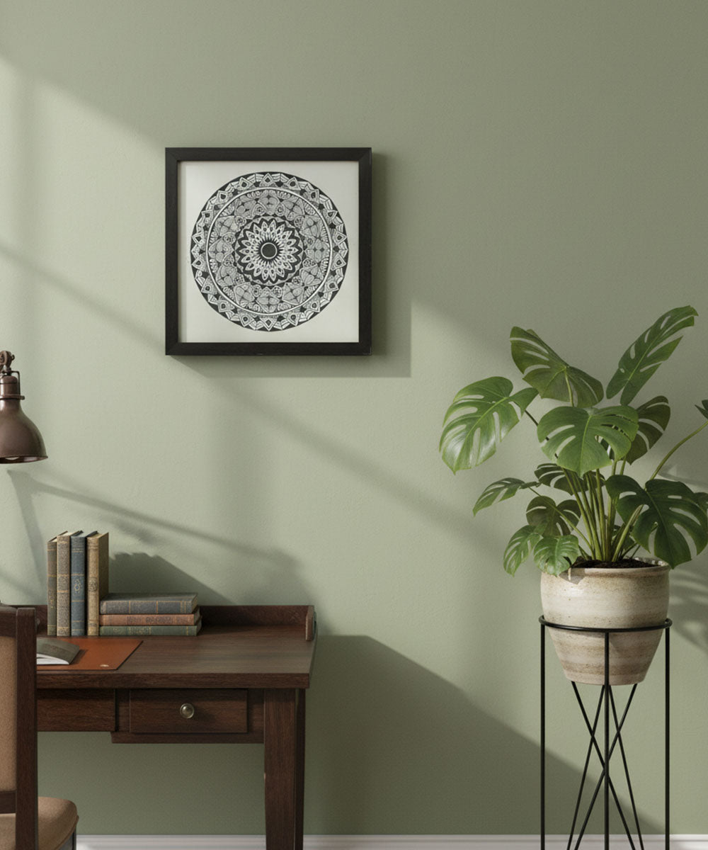 Handmade Mandala Art Frame Black Edition