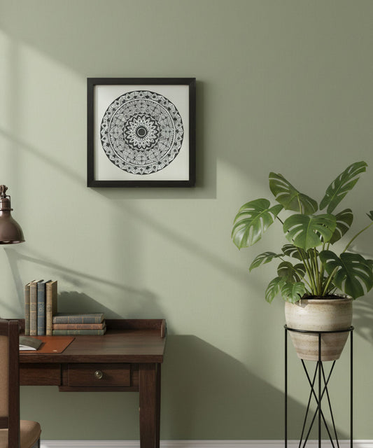 Handmade Mandala Art Frame Black Edition