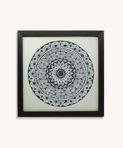 Handmade Mandala Art Frame Black Edition