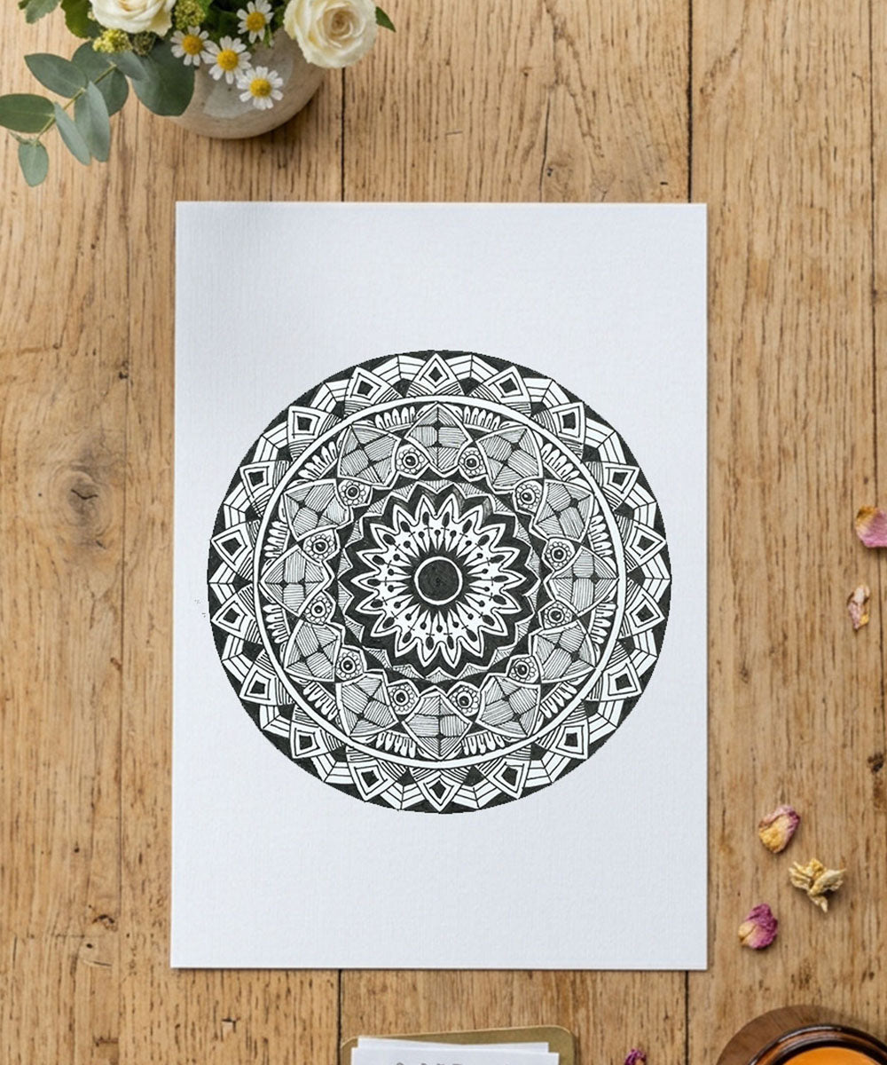 Handmade Mandala Art Frame Black Edition