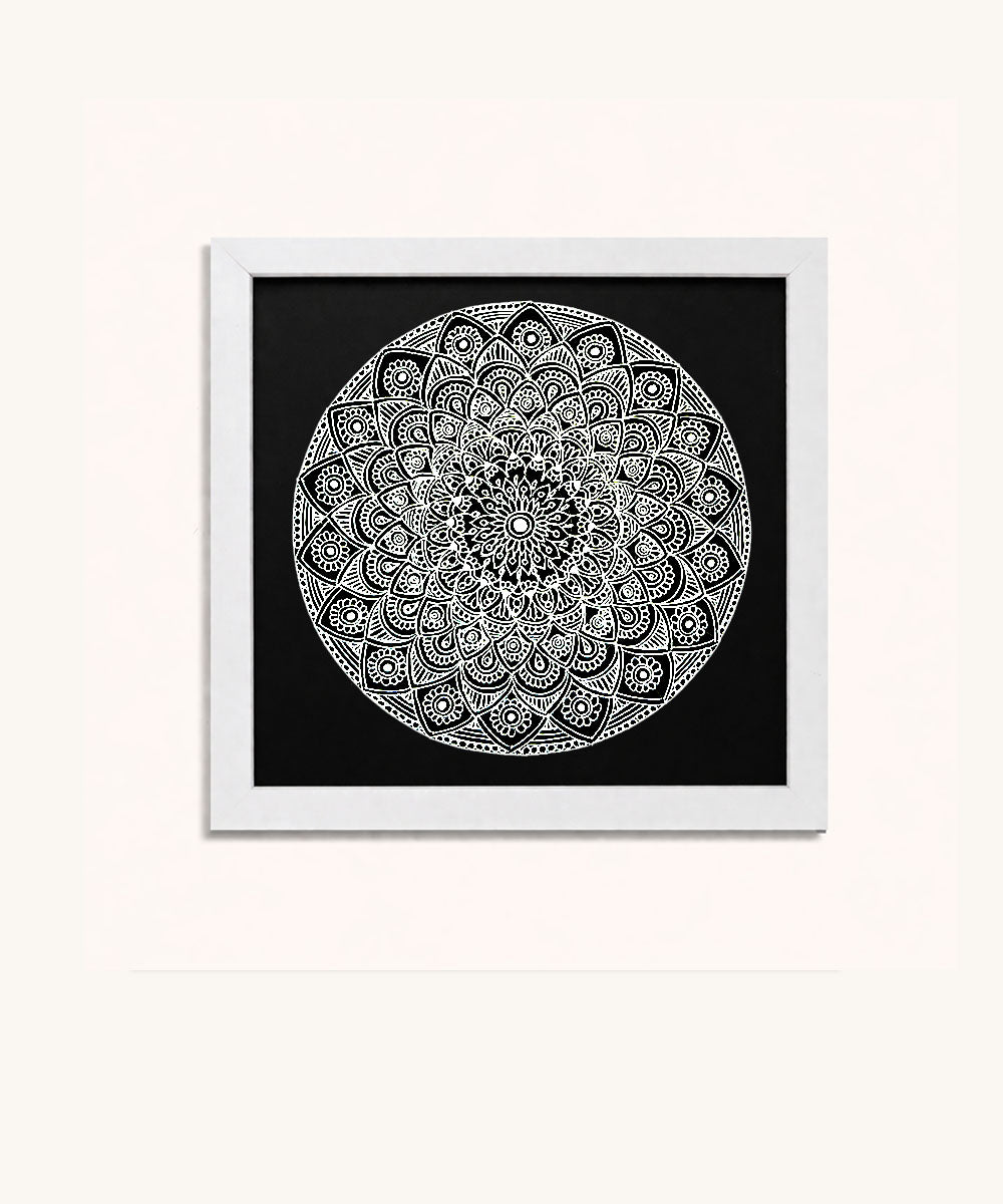 Handmade Mandala Art Frame White Edition
