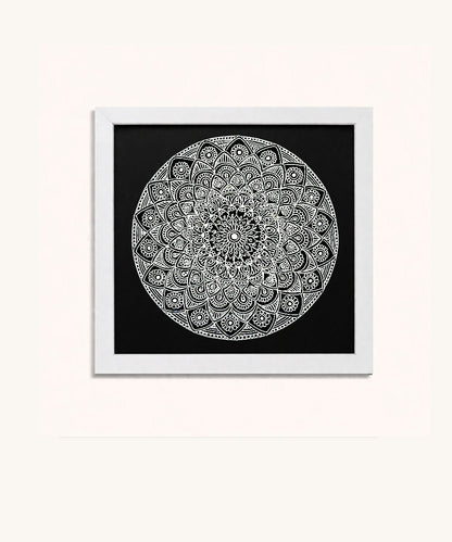 Handmade Mandala Art Frame White Edition