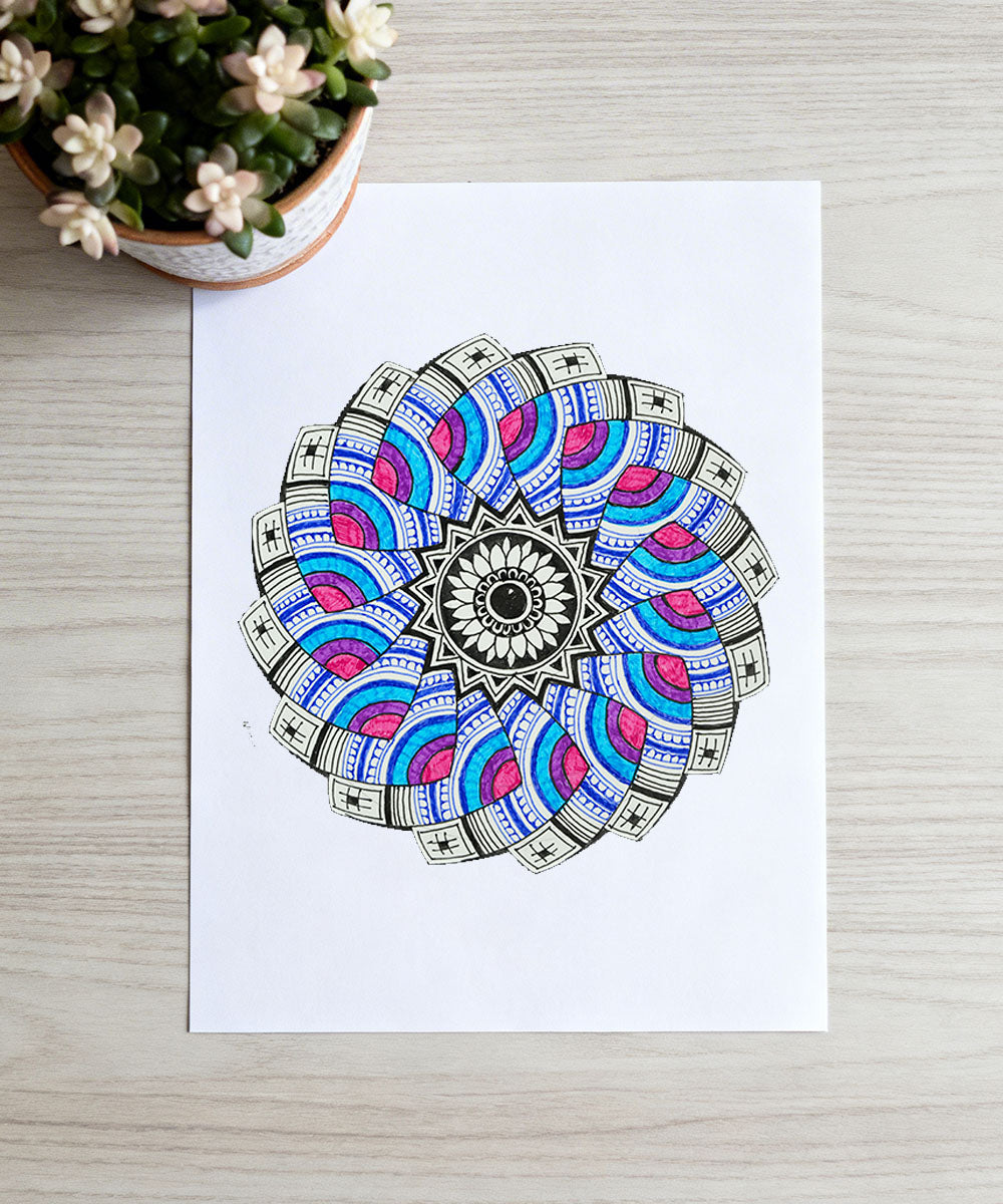Handmade Mandala Art Frame Brown Edition