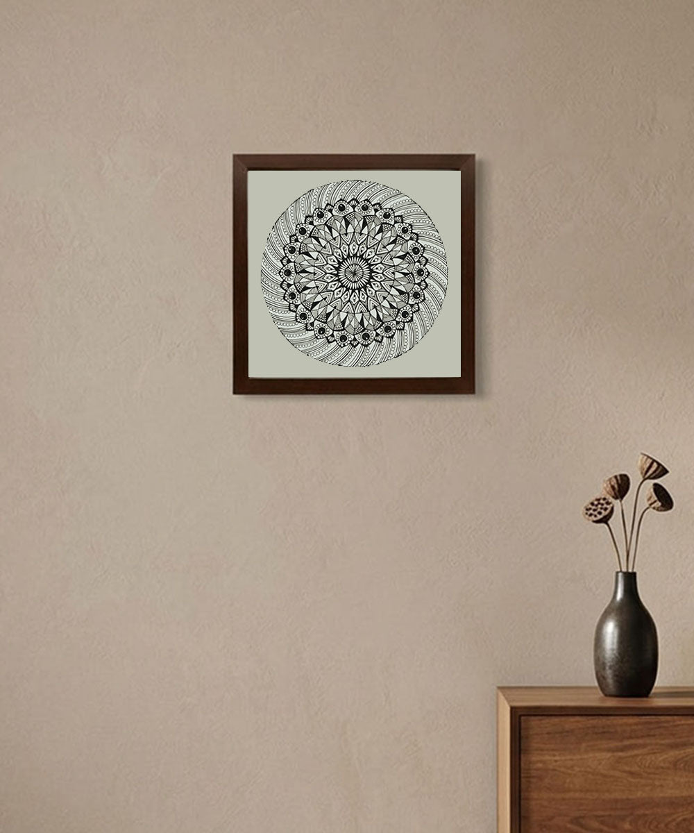 Handmade Mandala Art Frame Brown Edition