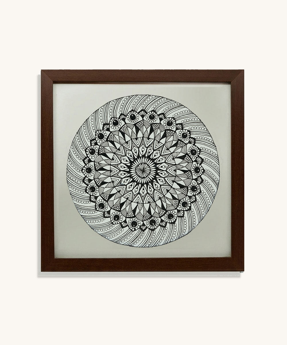 Handmade Mandala Art Frame Brown Edition
