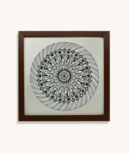 Handmade Mandala Art Frame Brown Edition