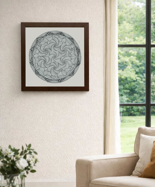 Handmade Mandala Art Frame Brown Edition