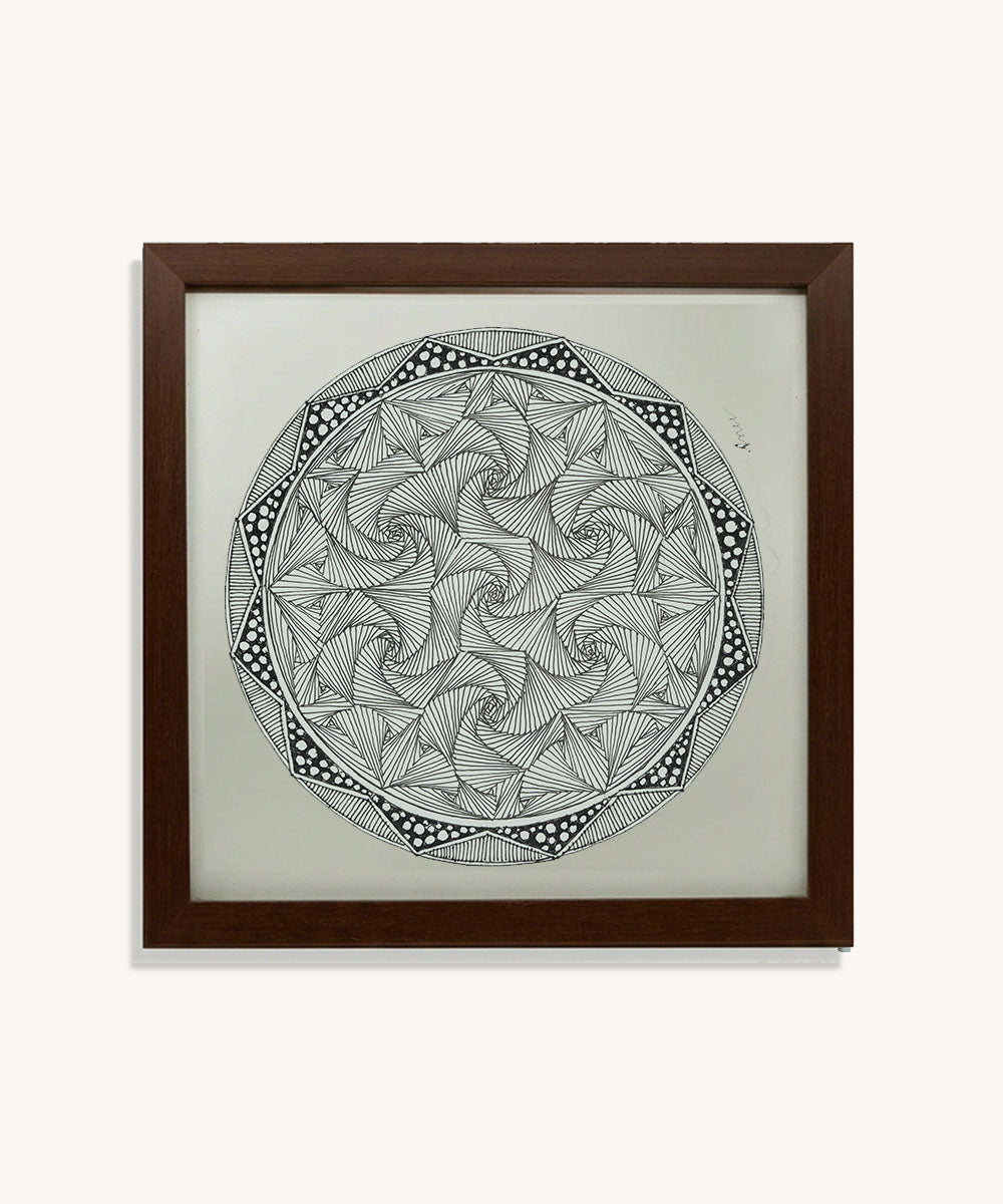 Handmade Mandala Art Frame Brown Edition