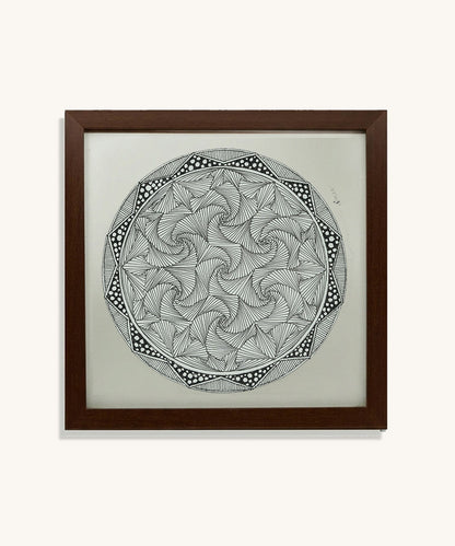 Handmade Mandala Art Frame Brown Edition