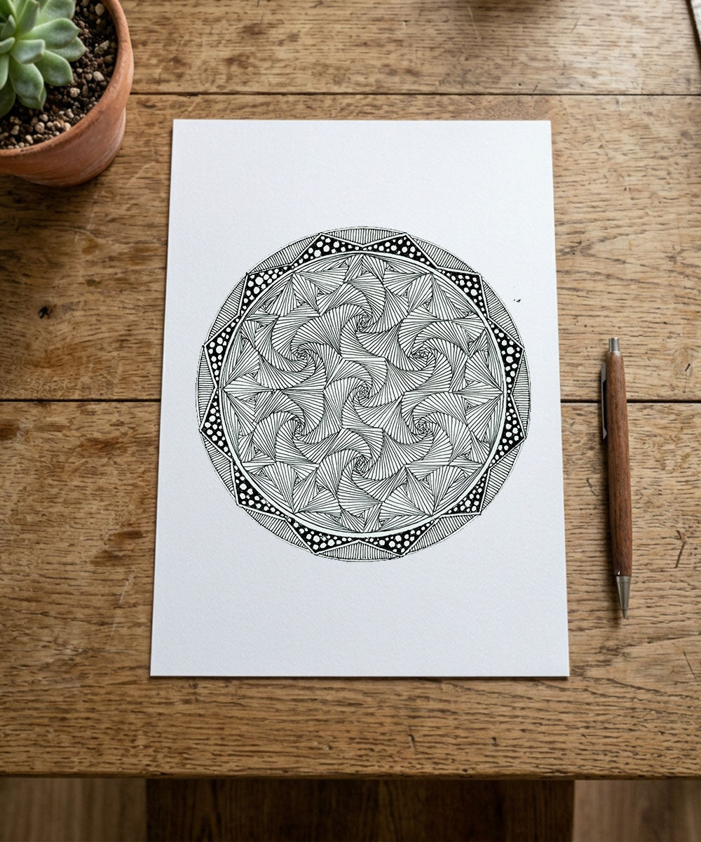 Handmade Mandala Art Frame Brown Edition