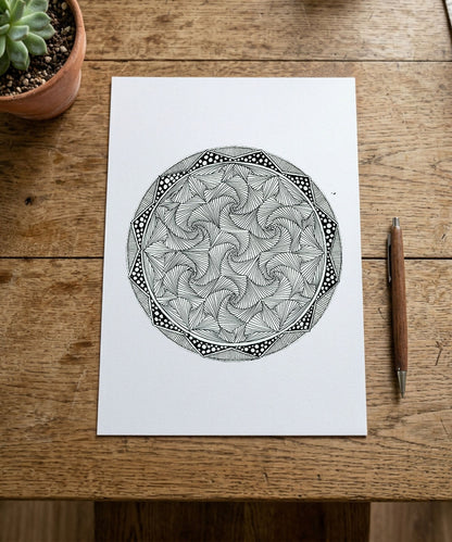 Handmade Mandala Art Frame Brown Edition