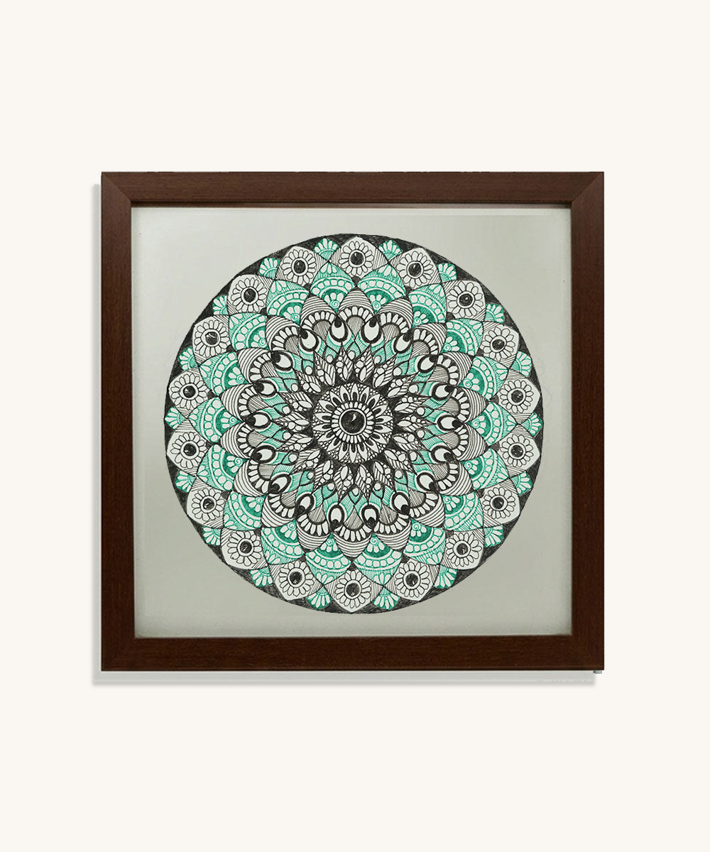 Handmade Mandala Art Frame Brown Edition