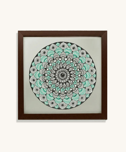 Handmade Mandala Art Frame Brown Edition