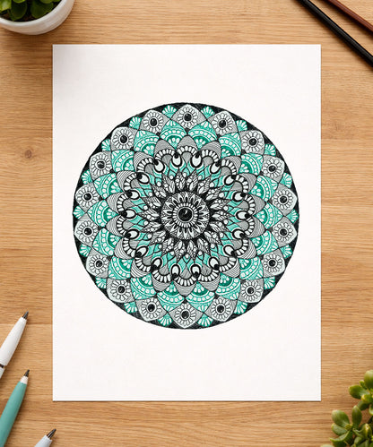 Handmade Mandala Art Frame Brown Edition