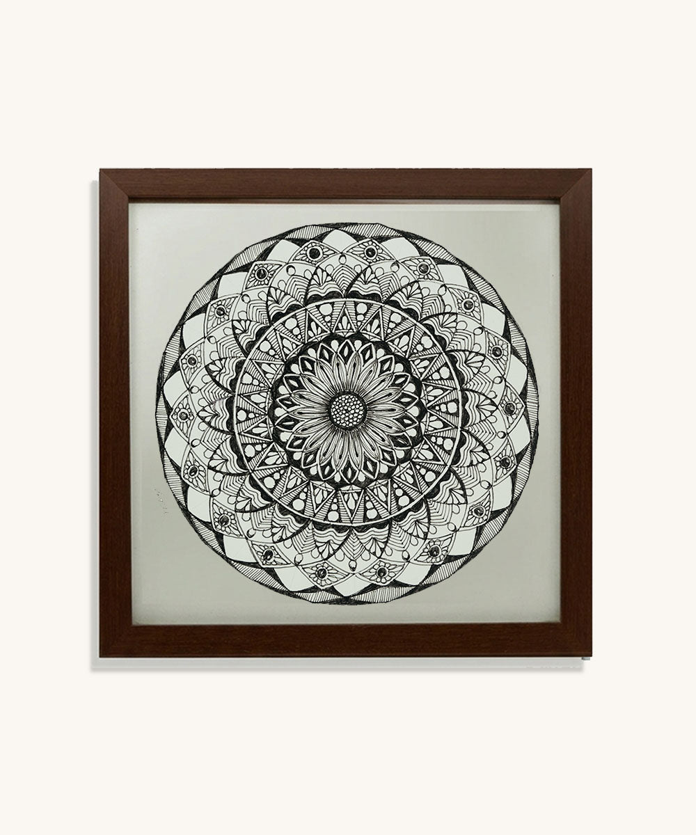 Handmade Mandala Art Frame Brown Edition