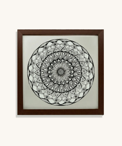 Handmade Mandala Art Frame Brown Edition
