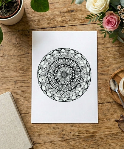 Handmade Mandala Art Frame Brown Edition