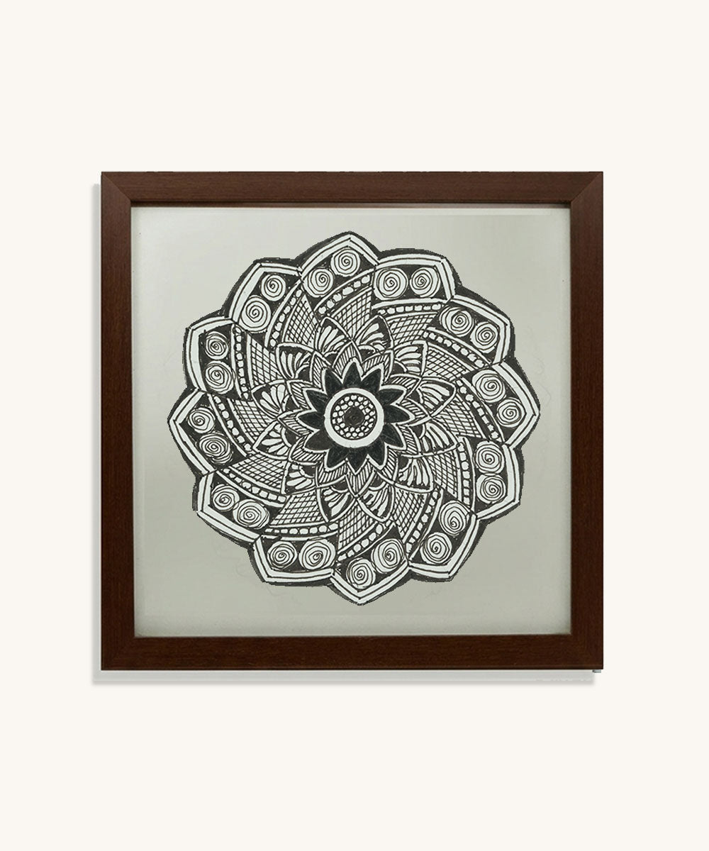 Handmade Mandala Art Frame Brown Edition