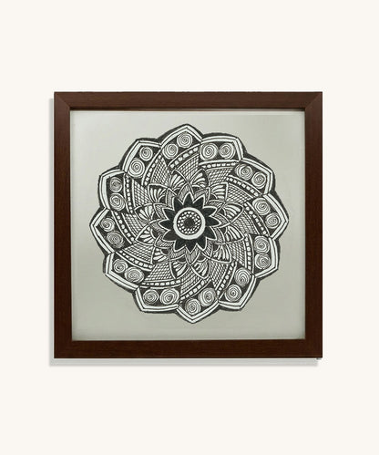 Handmade Mandala Art Frame Brown Edition