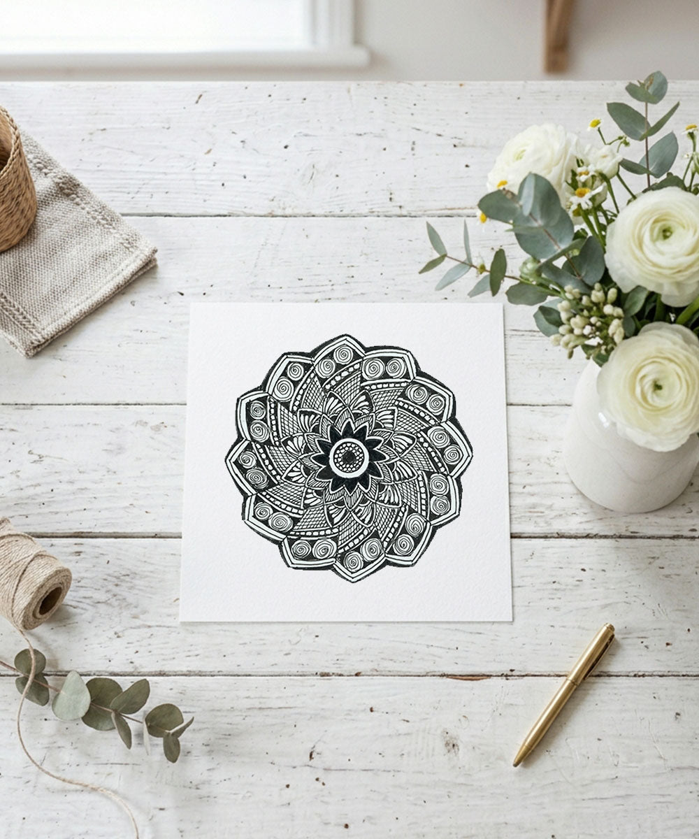 Handmade Mandala Art Frame Brown Edition