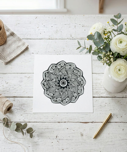 Handmade Mandala Art Frame Brown Edition