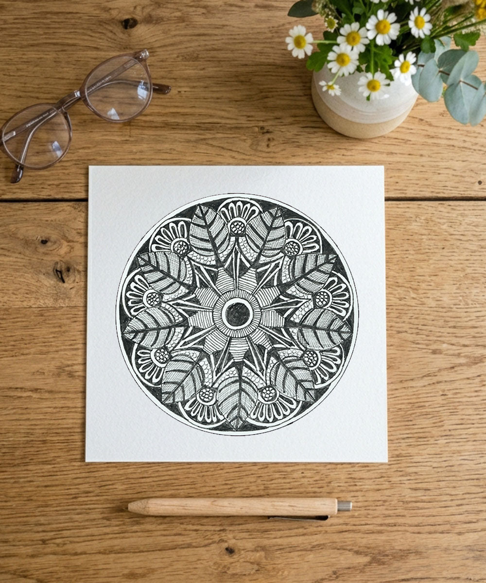 Handmade Mandala Art Frame Brown Edition