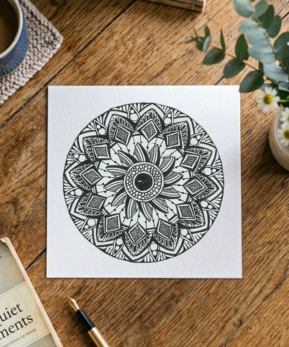 Handmade Mandala Art Frame Black Edition